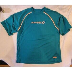 Miami Dolphins Embroidered Pullover Jersey Material Older Logo - Size L